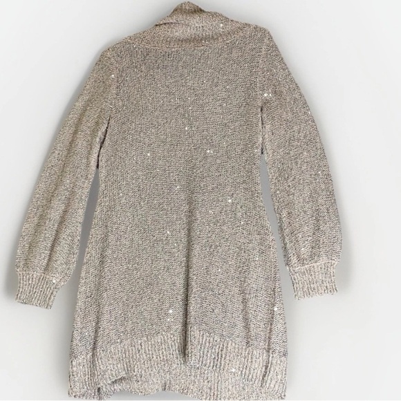 Nine West Pink Textured Knit Sweater Sequins Glitter Cowl Neck Pullover M - Picture 2 of 8